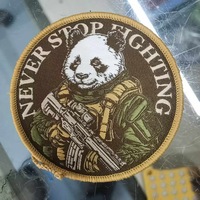 东大熊猫魔术贴织章锁边臂章